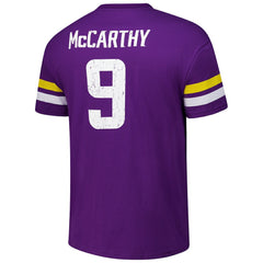 J.J. McCarthy Minnesota Vikings Majestic Threads Name & Number Oversized Fit T-Shirt - Purple T-shirts