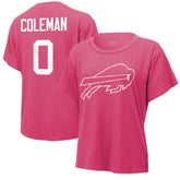 Keon Coleman Buffalo Bills Majestic Threads Women's Name & Number T-Shirt - Pink T-shirts