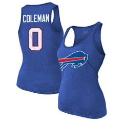 Keon Coleman Buffalo Bills Majestic Threads Women's Name & Number Tri-Blend Scoop Neck Tank Top - Royal Tops