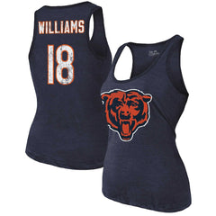 Caleb Williams Chicago Bears Majestic Threads Women's Name & Number Tri-Blend Scoop Neck Tank Top - Navy Tops