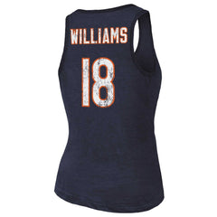 Caleb Williams Chicago Bears Majestic Threads Women's Name & Number Tri-Blend Scoop Neck Tank Top - Navy Tops
