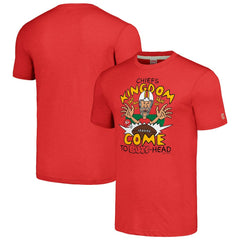 Kansas City Chiefs NFL x Homage x Beavis and Butt-Head Unisex Tri-Blend T-Shirt - Red