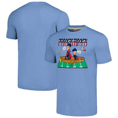 New England Patriots NFL x Homage x Beavis and Butt-Head Unisex Tri-Blend T-Shirt - Light Blue