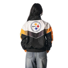 Pittsburgh Steelers The Wild Collective Women's 1/4 Zip Track Jacket - Black Jackets