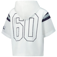 Dallas Cowboys The Wild Collective Women's Mesh Short Sleeve Hoodie T-Shirt - White Hoodies