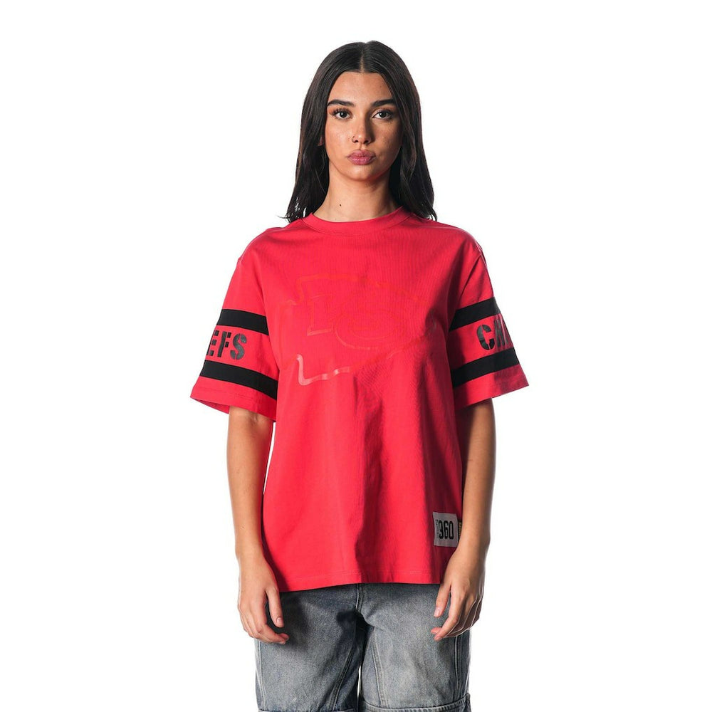 Kansas City Chiefs The Wild Collective Women's Drop Shoulder T-Shirt - Red T-shirts