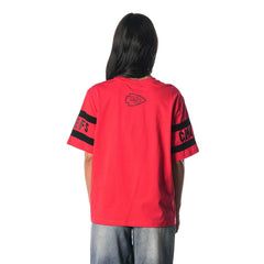 Kansas City Chiefs The Wild Collective Women's Drop Shoulder T-Shirt - Red T-shirts