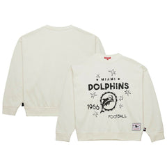 Miami Dolphins Women's Throwback Logo 3.0 Pullover Sweatshirt - Cream Pullover
