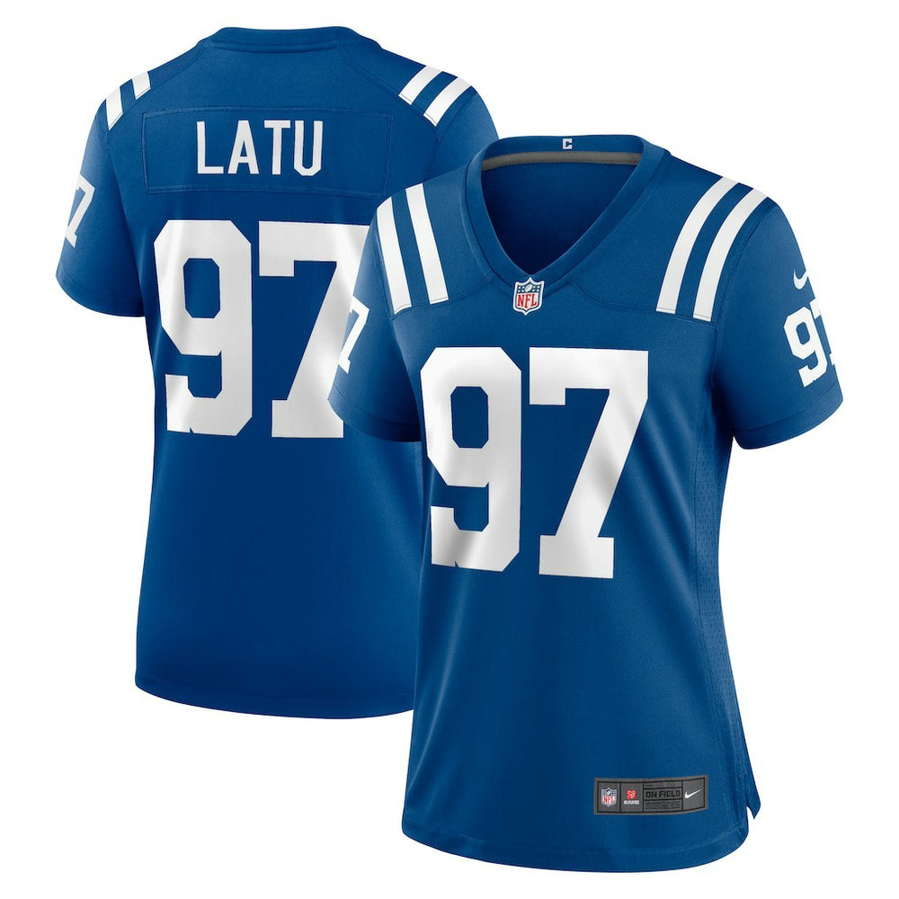 Laiatu Latu Indianapolis Colts Women's Game Jersey - Royal Jerseys