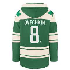 Alexander Ovechkin Washington Capitals '47 St. Patrick's Day Player Name & Number Lacer Pullover Hoodie - Kelly Green | US 201837444