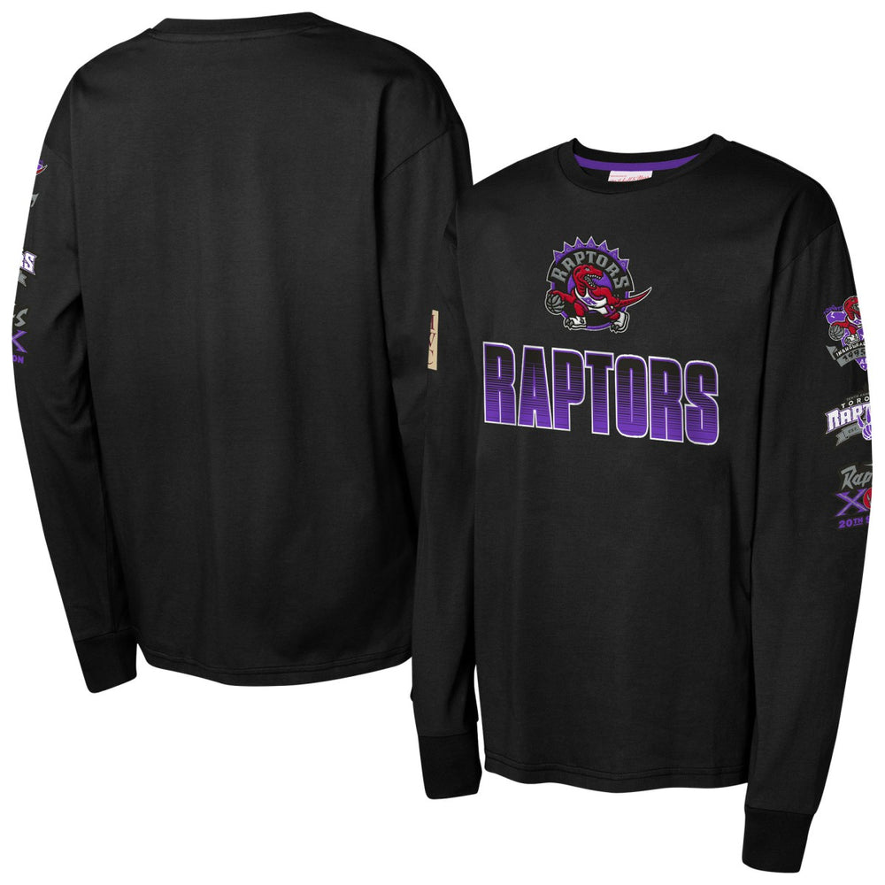 Toronto Raptors Youth Hardwood Classics All Over Long Sleeve T-Shirt Black - Mitchell & Ness outlet