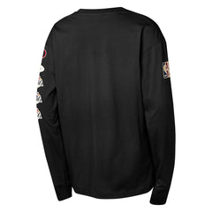 San Antonio Spurs Youth Hardwood Classics All Over Long Sleeve T-Shirt Black - Mitchell & Ness