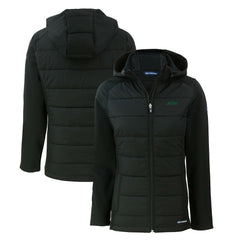 New York Jets Cutter & Buck Women's Primary Logo Evoke Hybrid Eco Softshell Recycled Full-Zip Hoodie Jacket - Black Hoodies