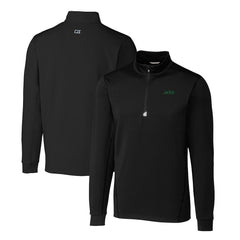 New York Jets Cutter & Buck Primary Logo Traverse Stretch Quarter-Zip Top - Black Tops