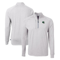 New York Jets Cutter & Buck Helmet Adapt Eco Knit Quarter-Zip Top - Heather Gray Tops