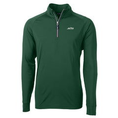 New York Jets Cutter & Buck Primary Logo Adapt Eco Knit Stretch Recycled Quarter-Zip Top - Hunter Green Tops