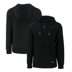 New York Jets Cutter & Buck Primary Logo Roam Eco Recycled Half-Zip Hoodie - Black Hoodies