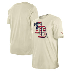 Tampa Bay Rays New Era Americana Flag Fill T-Shirt - Cream T-shirts
