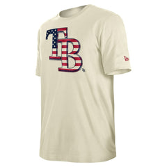 Tampa Bay Rays New Era Americana Flag Fill T-Shirt - Cream T-shirts