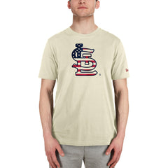 St. Louis Cardinals New Era Americana Flag Fill T-Shirt - Cream T-shirts