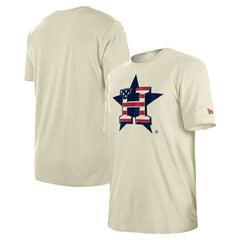 Houston Astros New Era Americana Flag Fill T-Shirt - Cream T-shirts