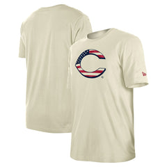 Cincinnati Reds New Era Americana Flag Fill T-Shirt - Cream T-shirts