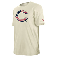 Cincinnati Reds New Era Americana Flag Fill T-Shirt - Cream T-shirts