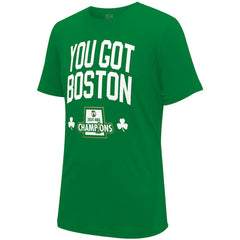 Boston Celtics Stadium Essentials 2024 NBA Finals Champions 18 Banners T-Shirt - Kelly Green