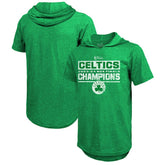 Boston Celtics Majestic Threads Women's 2024 NBA Finals Champions Tri-Blend Short Sleeve Pullover Hoodie Top - Kelly Green