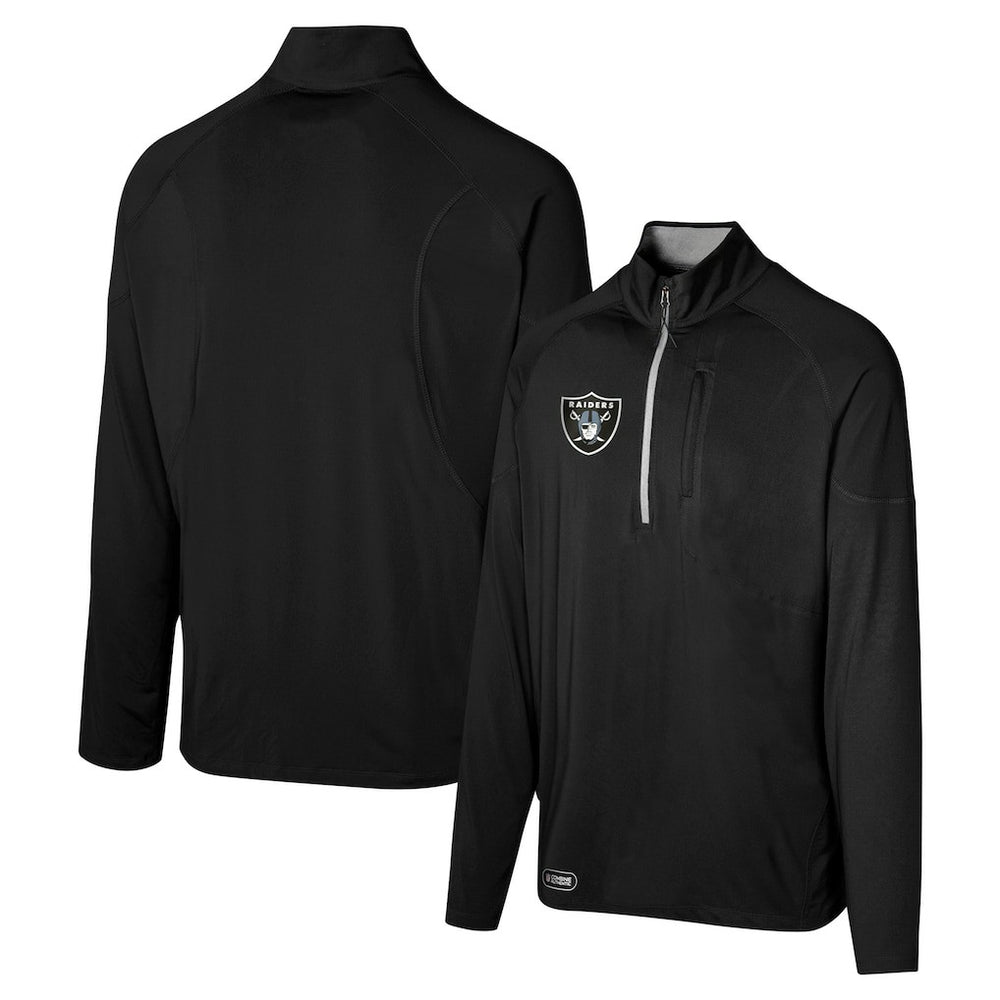 Las Vegas Raiders Grind Iron Quarter-Zip Top - Black Tops