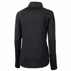 Cleveland Guardians Cutter & Buck Women's Adapt Eco Knit Stretch Recycled Half-Zip DryTec Top - Black Tops