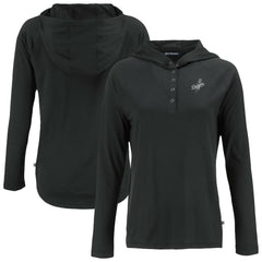 Los Angeles Dodgers Cutter & Buck Women's Coastline Epic Comfort Eco Recycled Raglan Long Sleeve Hoodie T-Shirt - Black Hoodies