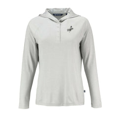 Los Angeles Dodgers Cutter & Buck Women's Coastline Epic Comfort Eco Recycled Raglan Long Sleeve Hoodie T-Shirt - Gray Hoodies