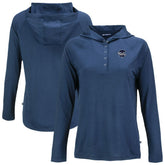 Philadelphia Phillies Cutter & Buck Women's Coastline Epic Comfort Eco Recycled Raglan Long Sleeve Hoodie T-Shirt - Navy Hoodies