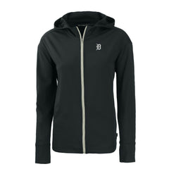 Detroit Tigers Cutter & Buck Women's Daybreak Eco Recycled Full-Zip Hoodie - Black Hoodies