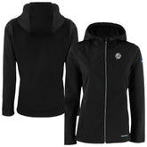 New York Yankees Cutter & Buck Women's Evoke Eco Softshell Recycled Full-Zip Hoodie Jacket - Black Jackets