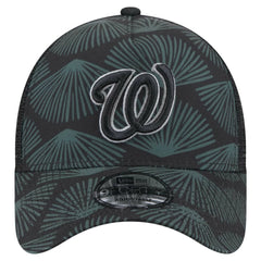 Washington Nationals New Era 9FORTY A-Frame Trucker Adjustable Hat - Black Hats