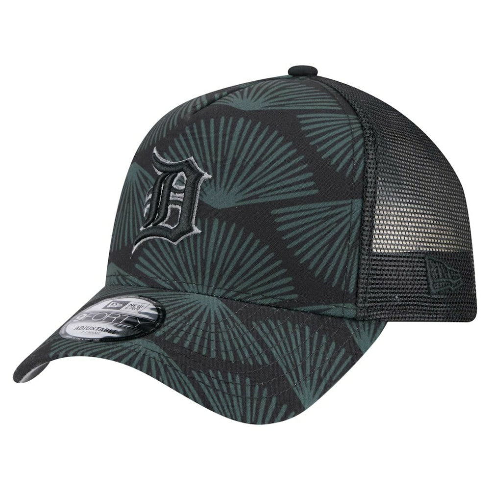 Detroit Tigers New Era 9FORTY A-Frame Trucker Adjustable Hat - Black Hats