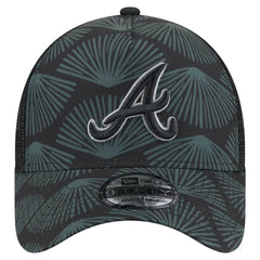 Atlanta Braves New Era 9FORTY A-Frame Trucker Adjustable Hat - Black Hats