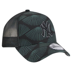 New York Yankees New Era 9FORTY A-Frame Trucker Adjustable Hat - Black Hats