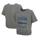 Dallas Cowboys Women's Mineral Wash Short Sleeve Top - Gray Tops