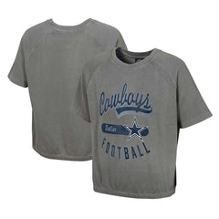 Dallas Cowboys Women's Mineral Wash Short Sleeve Top - Gray Tops