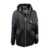 Minnesota Timberwolves Jeff Hamilton Vegan Leather Full-Zip Hoodie Black