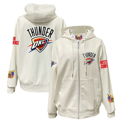 Oklahoma City Thunder Jeff Hamilton Vegan Leather Full-Zip Hoodie White