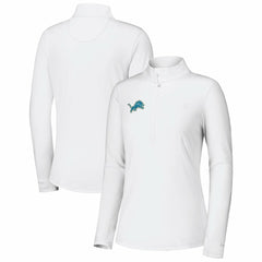 Detroit Lions Women's Sport Playa Vista IslandZone Quarter-Zip Jacket - White Jackets