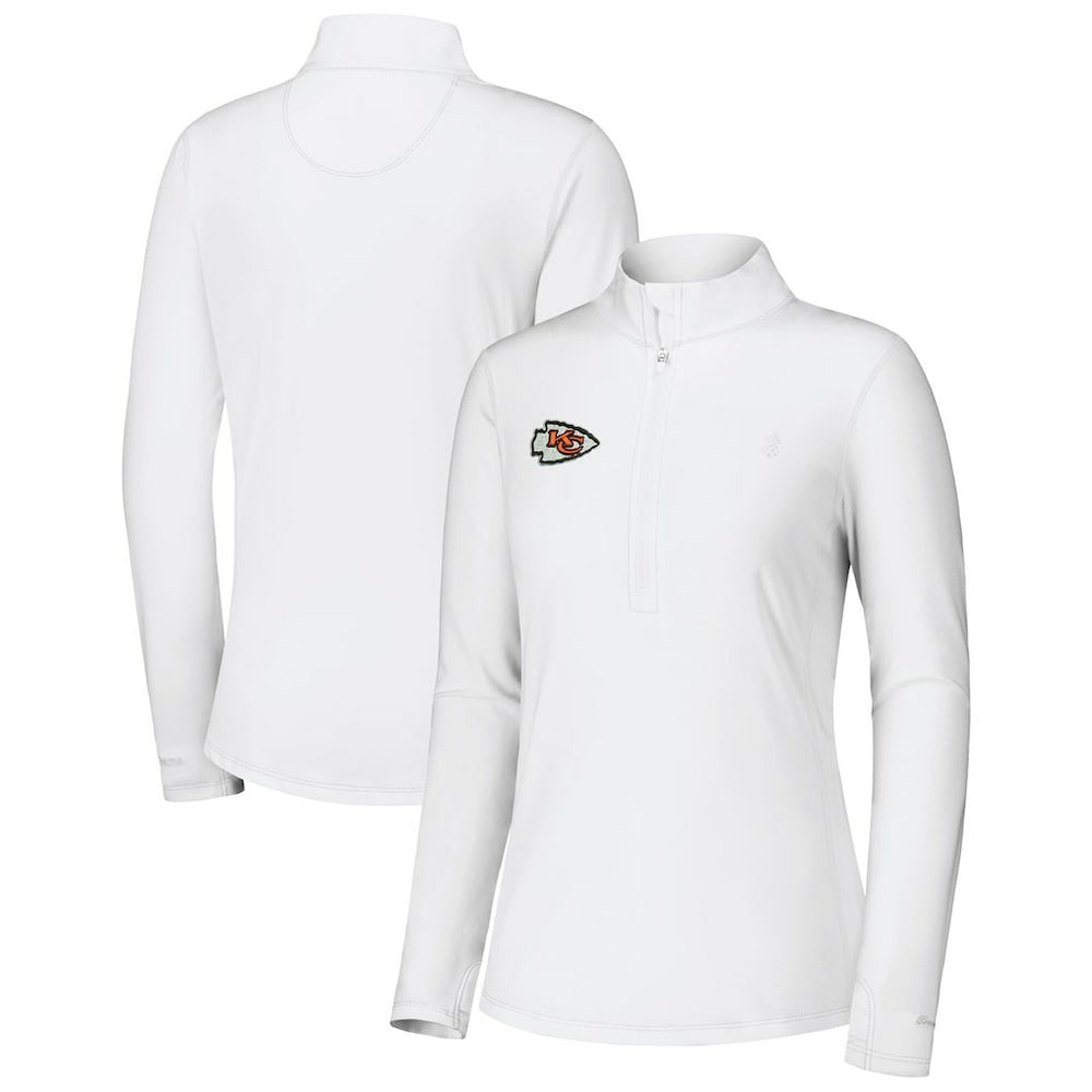 Kansas City Chiefs Women's Sport Playa Vista IslandZone Quarter-Zip Jacket - White Jackets