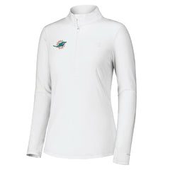 Miami Dolphins Women's Sport Playa Vista IslandZone Quarter-Zip Jacket - White Jackets