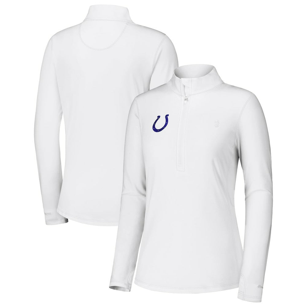 Indianapolis Colts Women's Sport Playa Vista IslandZone Quarter-Zip Jacket - White Jackets