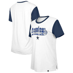 Dallas Cowboys New Era Women's 3rd Down T-Shirt - White/Navy T-shirts