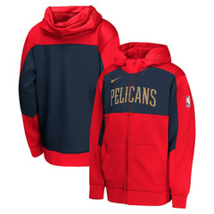 New Orleans Pelicans Youth Authentic On-Court Showtime Performance Full-Zip Hoodie Red/Navy - Nike